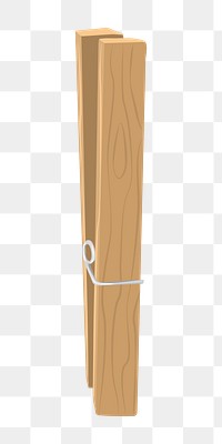 Wooden peg png, aesthetic illustration, transparent background