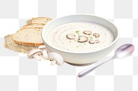 Mushroom soup png digital art food, transparent background