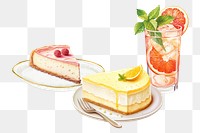 Cheesecakes png digital art food, transparent background