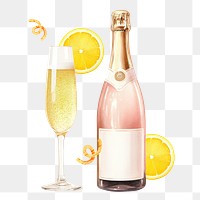 Party prosecco png digital art food, transparent background