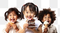 Children's desserts png, food remix, transparent background