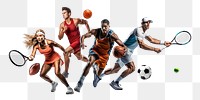 Competitive sports png, activity remix, transparent background