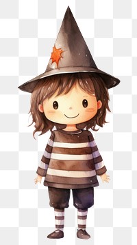 PNG Little wizard boy, watercolor illustration, transparent background