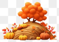 PNG Fall season scene vegetable pumpkin cartoon. 