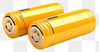 PNG Yellow alkaline batteries white background technology ammunition. 