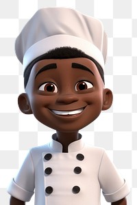 PNG Chef black little boy cartoon smiling  