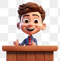 PNG Little boy speech behind podium cartoon smiling white background. AI generated Image by rawpixel.
