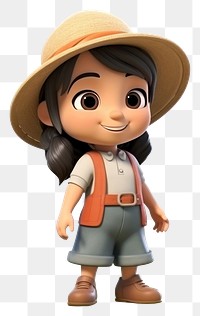 PNG  Little farmer asian girl cartoon smiling toy. AI generated Image by rawpixel.