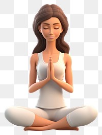 PNG  Yoga cartoon adult woman. AI generated Image by rawpixel.