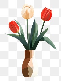 PNG Tulip vase flower plant. 