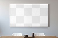 TV screen mockup png meeting room, transparent design