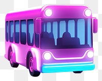 PNG Neon icon bus vehicle purple pink. 