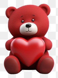 PNG Bear holding heart cute toy  