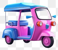 PNG Thai tuk tuk vehicle purple pink. 