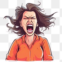 PNG Pms shouting adult woman. AI generated Image by rawpixel.