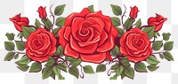 PNG Red rose pattern cartoon flower. AI generated Image by rawpixel.