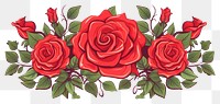 PNG Red rose pattern cartoon flower. 