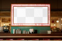 Digital menu screen png mockup, transparent design