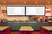 Digital menu screen png mockup, transparent design