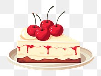 PNG Cherry cheescake dessert cream fruit. AI generated Image by rawpixel.