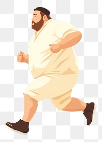 PNG Chubby man running adult exercising activity. 