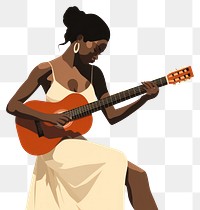 PNG African woman playing guitar musician performance creativity. 