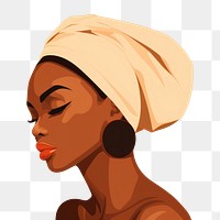 PNG African woman portrait earring turban. AI generated Image by rawpixel.