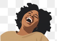 PNG Black Chubby woman laugh laughing adult face. AI generated Image by rawpixel.
