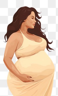 PNG Fat pregnant woman adult anticipation illustrated. 