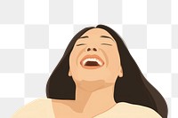 PNG Asian chubby woman laugh laughing adult face. 