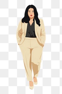 PNG Asian Chubby woman sketch adult suit. AI generated Image by rawpixel.
