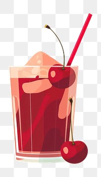 PNG Smootie red cherry drink fruit refreshment. 