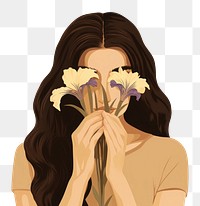 PNG Flower adult woman face. AI generated Image by rawpixel.