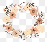 PNG Flowers wreath pattern plant creativity. AI generated Image by rawpixel.