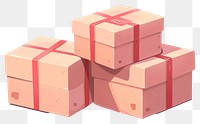 PNG Delivery parcel boxs cardboard carton pink. 