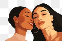 PNG Two woman taking selfie adult togetherness affectionate. AI generated Image by rawpixel.