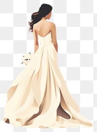 PNG Wedding dress fashion gown. 