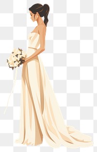 PNG Wedding dress fashion bride. 