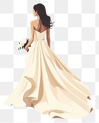 PNG Wedding dress fashion gown. 