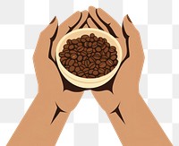 PNG Hands holding coffee bean coffee beans refreshment freshness. 