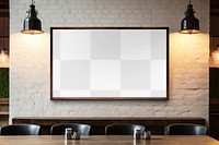 PNG cafe TV screen mockup, transparent design