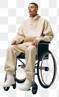 PNG Wheelchair sweatshirt sitting adult. 