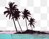 PNG Beach art tranquility silhouette. AI generated Image by rawpixel.