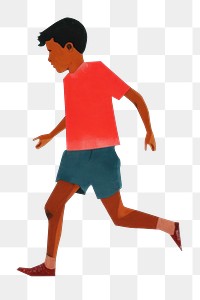 PNG Boy run art shorts paper. AI generated Image by rawpixel.