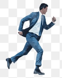 PNG Business man run walking adult blue. 