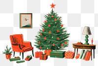 PNG Christmas tree furniture cartoon. 