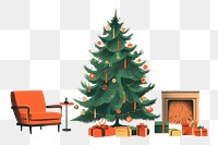 PNG Christmas tree furniture cartoon. AI generated Image by rawpixel.
