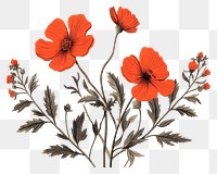 PNG Flowers art pattern drawing. 