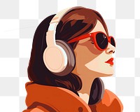 PNG Headphones sunglasses headset adult. AI generated Image by rawpixel.