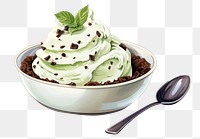 PNG Mint Chocolate Chip Ice Cream cream chocolate dessert. AI generated Image by rawpixel.
